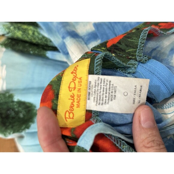 Bernie Dexter Poppies Serenity Scene Vintage Rockbilly Retro Swing Dress Sz XL - Picture 4 of 4